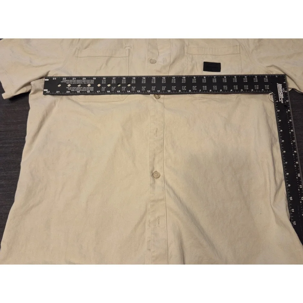 Dogg Supply Button Down‎ WorkWear Camp Shirt Mens 2XL Cement Excellent